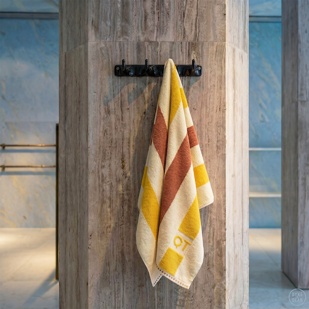 Quiet Town striped bath sheet canyon
