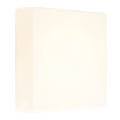 Large frosted glass block wall light on a white gloss back plate