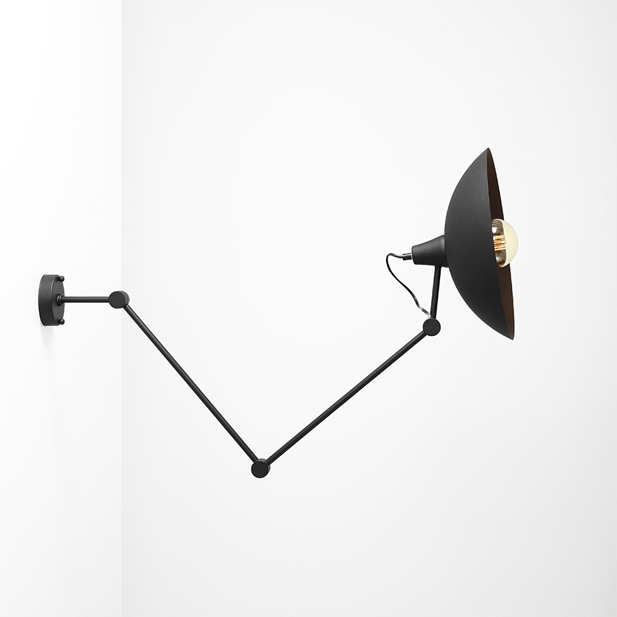 CANTILEVER ADJUSTABLE WALL CEILING LIGHT MELOS BLACK - DYKE & DEAN