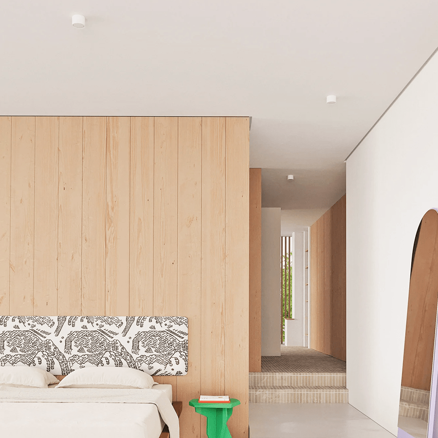 Light white round aluminium ceiling puck light