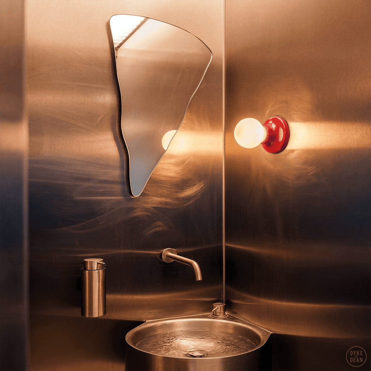 CERAMIC WALL & CEILING LAMP RED - DYKE & DEAN