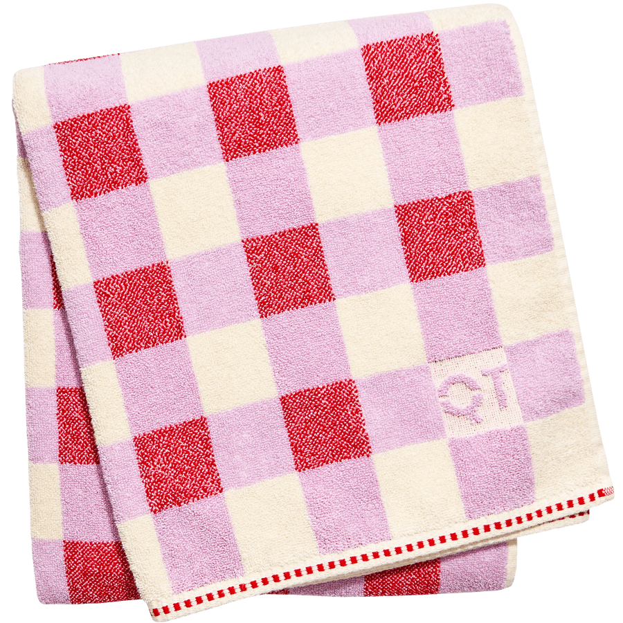 CHECK BATH SHEET TOWEL CANDY - DYKE & DEAN