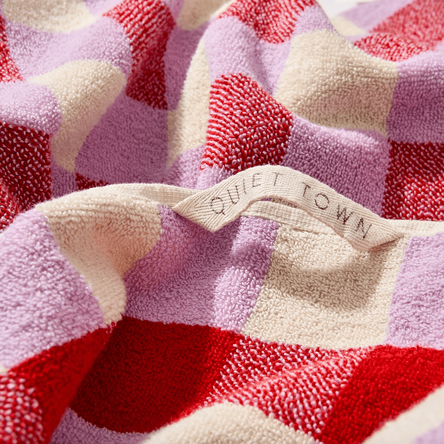 CHECK BATH SHEET TOWEL CANDY - DYKE & DEAN