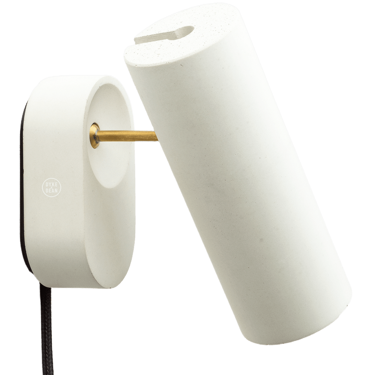 CONCRETE ADJUSTABLE BEDSIDE WALL LIGHT WITH PLUG - DYKE & DEAN