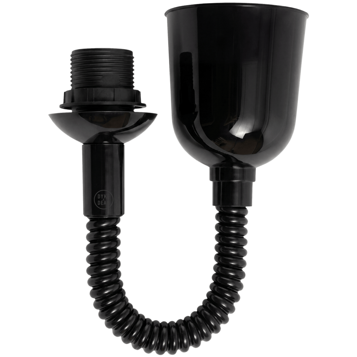 FLAT GREY ENAMEL RETRACTABLE CORD LIGHT - DYKE & DEAN