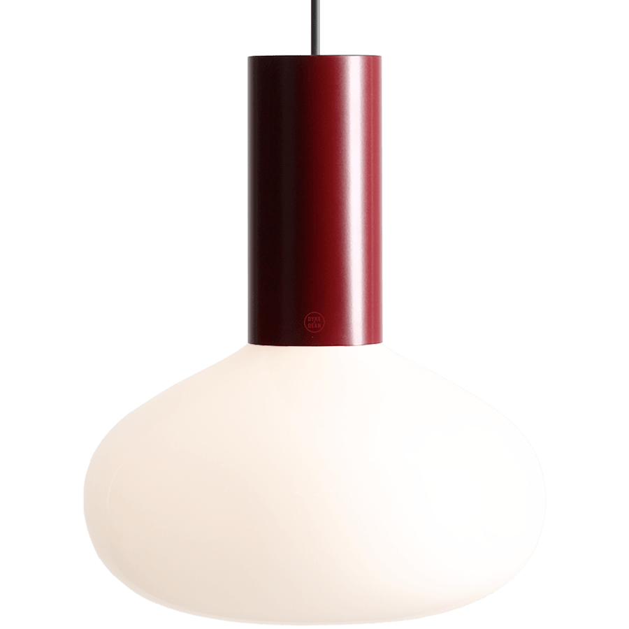 FLO OPAL GLASS ORB LARGE PENDANT LIGHT RUBY RED - DYKE & DEAN