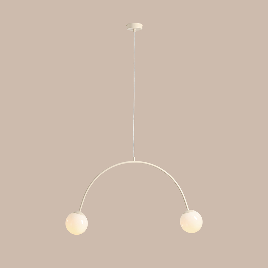 FORM OBJECTS HANGING LIGHT BAR LOOP 2 GLOBE CREAM - DYKE & DEAN