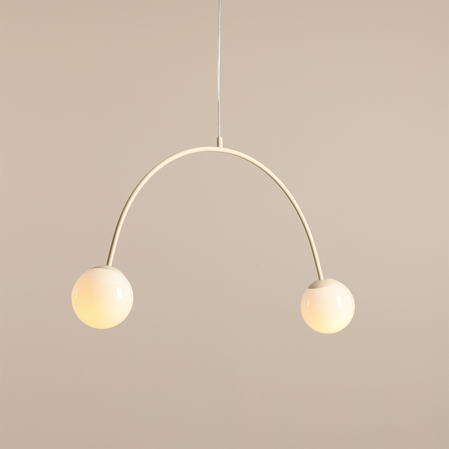 FORM OBJECTS HANGING LIGHT BAR LOOP 2 GLOBE CREAM - DYKE & DEAN