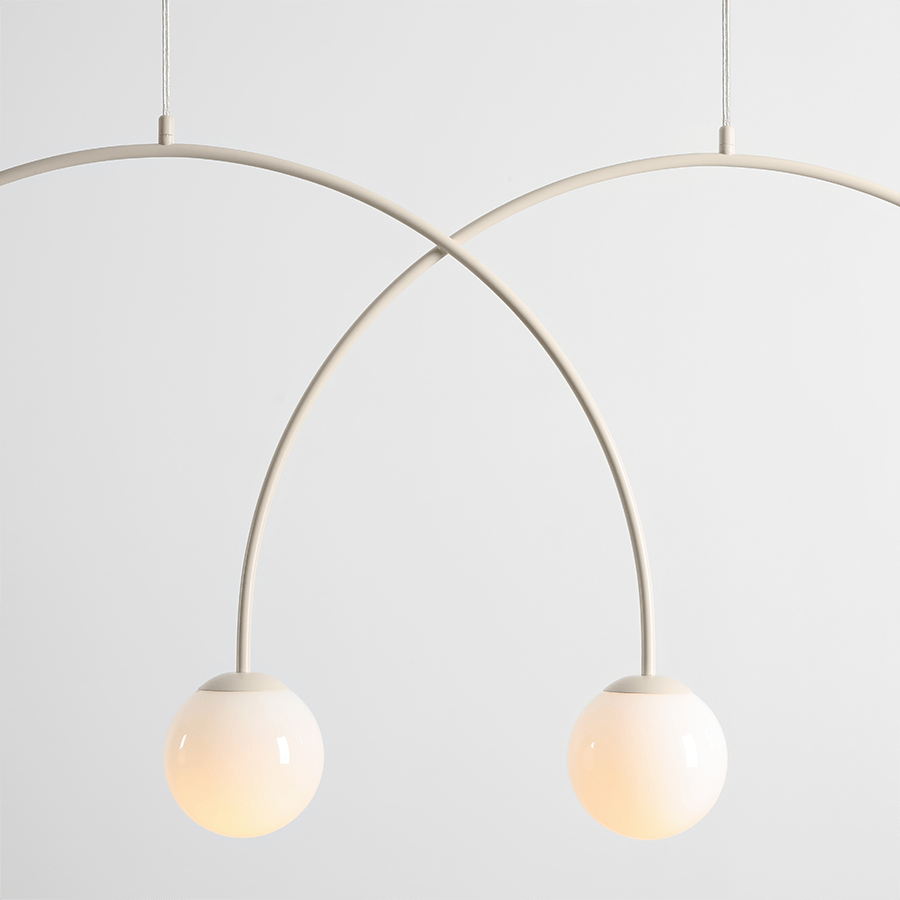 GLOBE HANGING CEILING LIGHT 4 CREAM SMALL - DYKE & DEAN