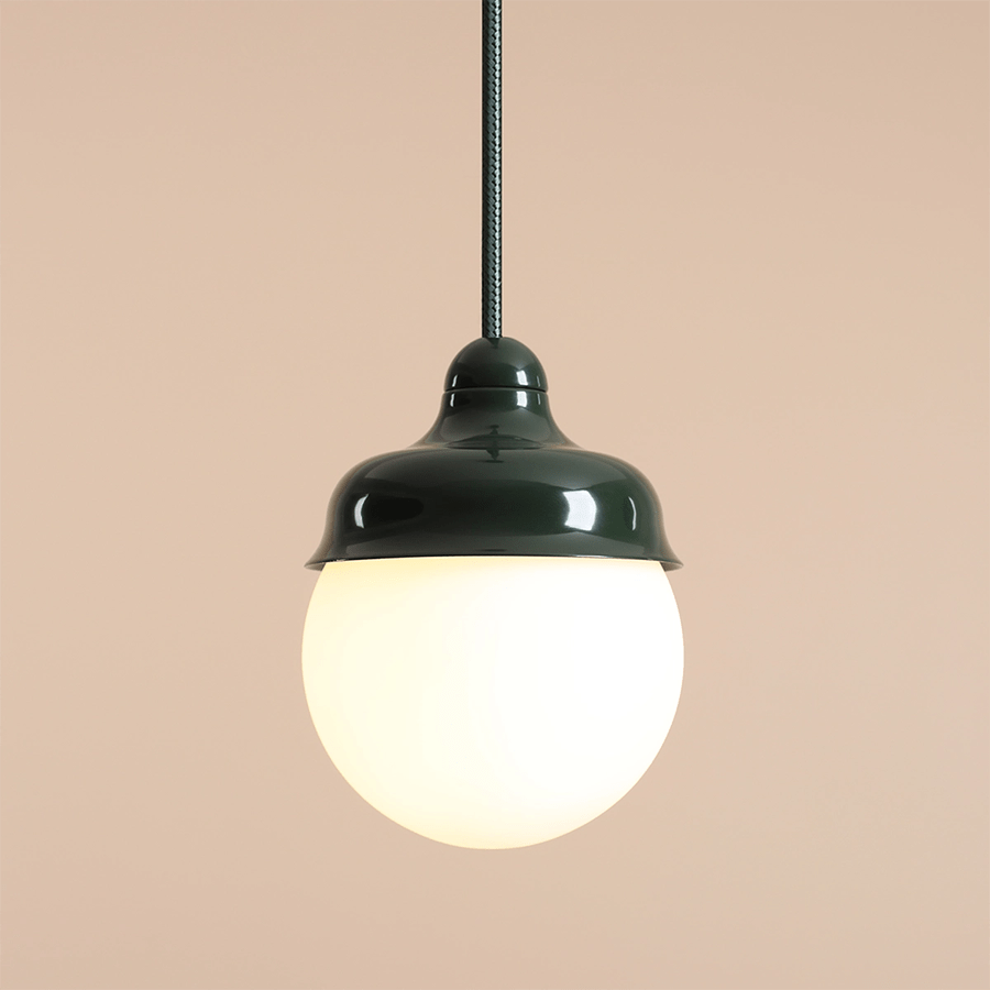 HANGING PENDANT GLOBE LIGHT DEEP GREEN - DYKE & DEAN