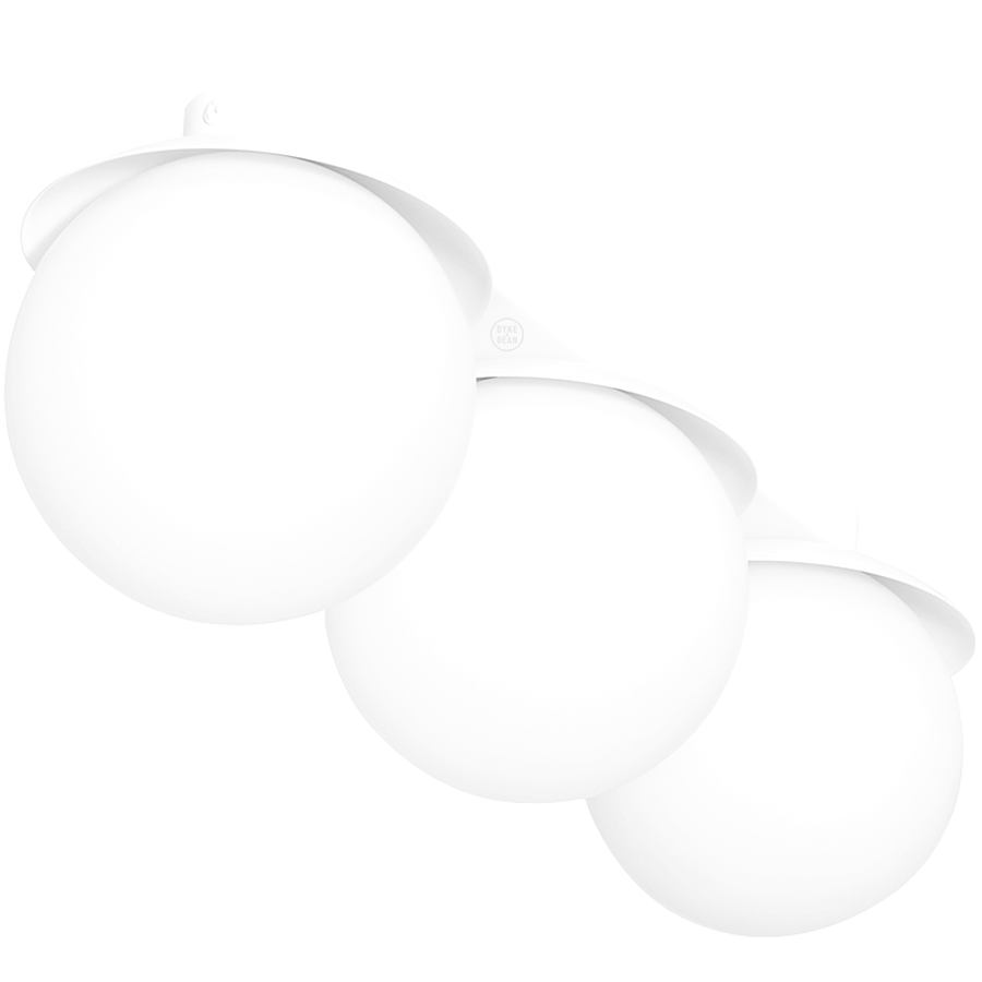 KUUL WATERPROOF CEILING 3 GLOBE LIGHT WHITE - DYKE & DEAN
