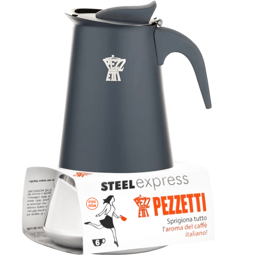 PEZZETTI 4 CUP COFFEE MAKER INDUCTION HOB ASH GREY - DYKE & DEAN