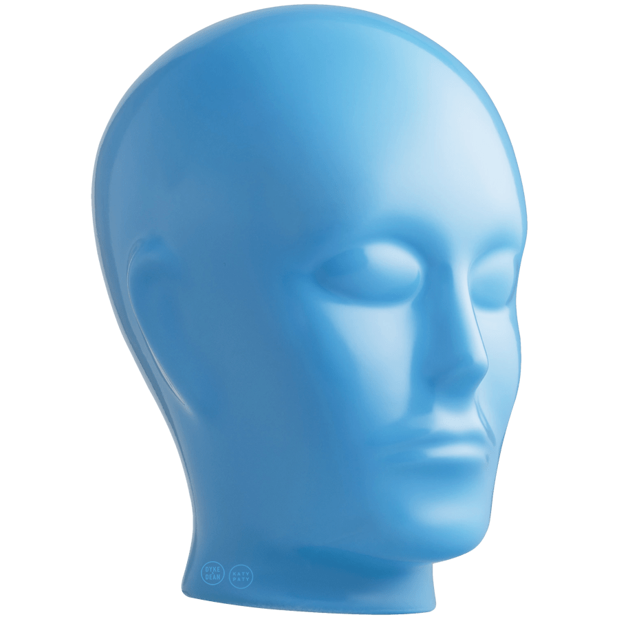 Glazed porcelain decorative head in a Katy Paty colour