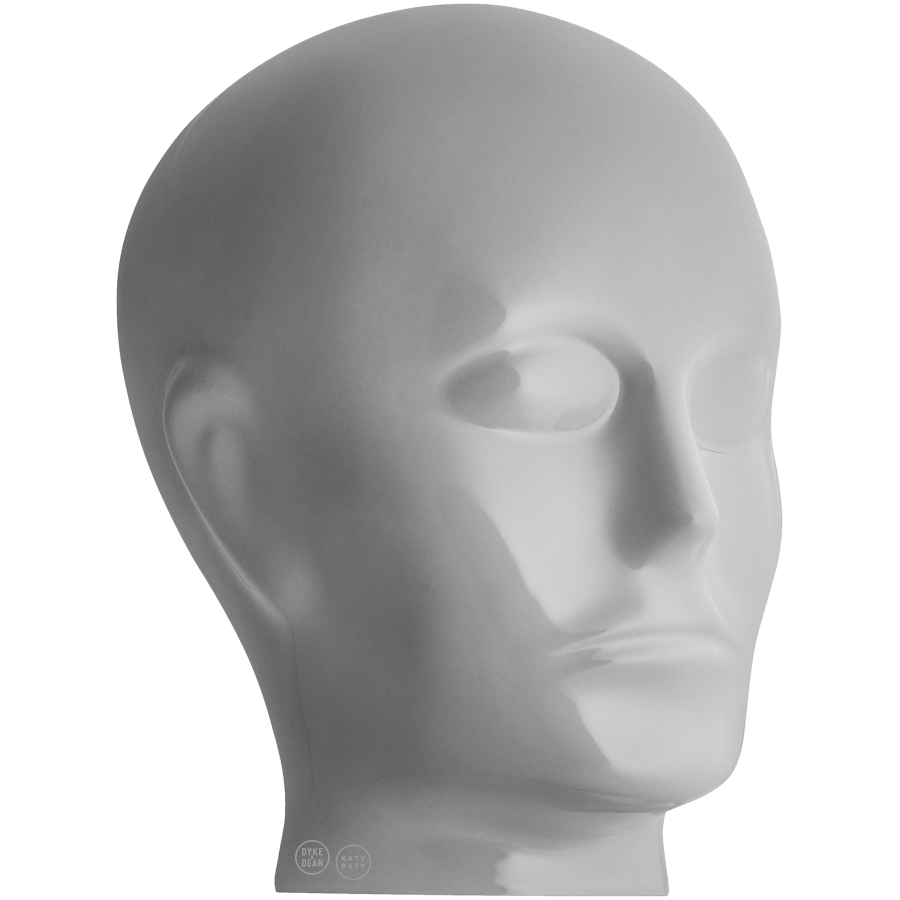 Glazed porcelain decorative head in a Katy Paty colour