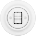 Matt White porcelain double toggle wall light switch by Katy Paty