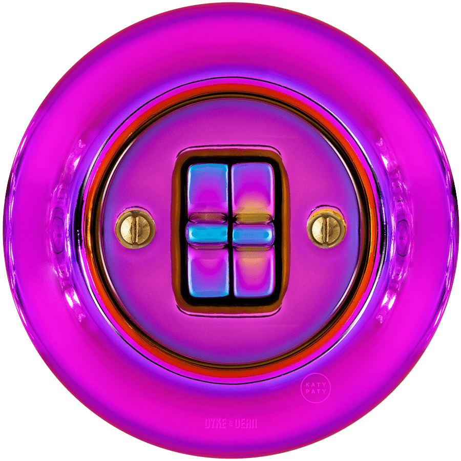 Violedo porcelain double toggle wall light switch by Katy Paty