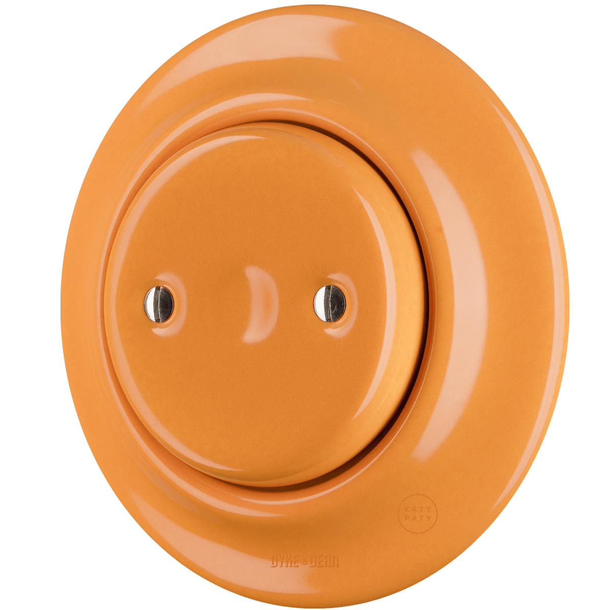 Carrot porcelain wall end plug by Katy Paty with an 8.5mm central hole
