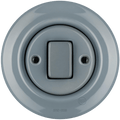 Ash Grey porcelain wall light switch with fat button by Katy Paty