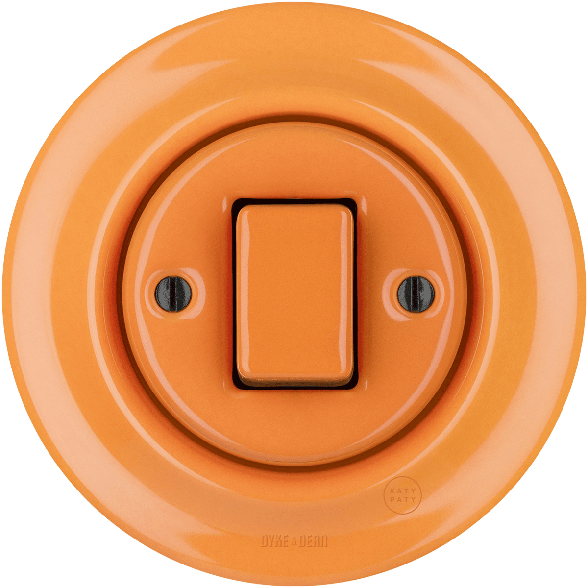 Carrot porcelain wall light switch with fat button by Katy Paty