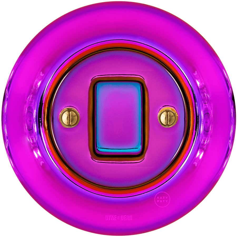 Violedo porcelain wall light switch with fat button by Katy Paty