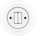 White porcelain double wall light switch by Katy Paty