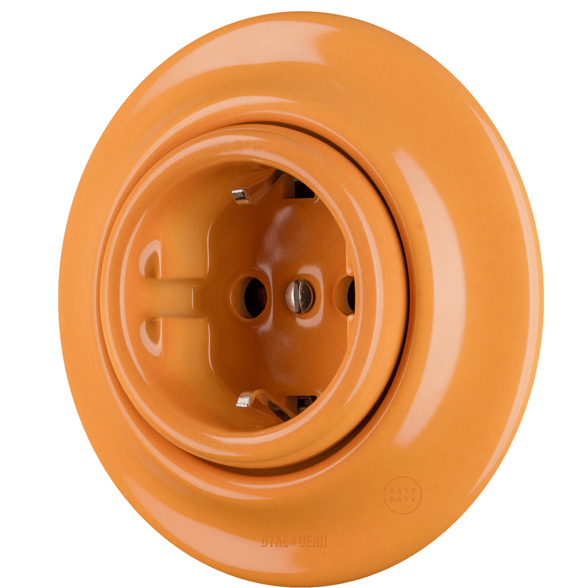 Carrot porcelain 2-pin schuko wall socket by Katy Paty