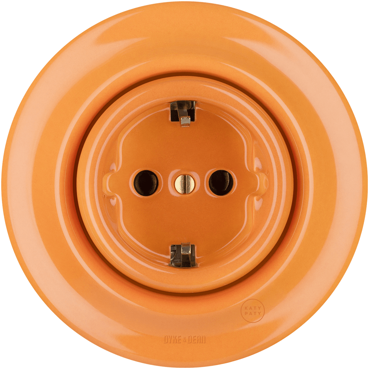 Carrot porcelain 2-pin schuko wall socket by Katy Paty