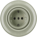 Grey Green porcelain 2-pin schuko wall socket by Katy Paty