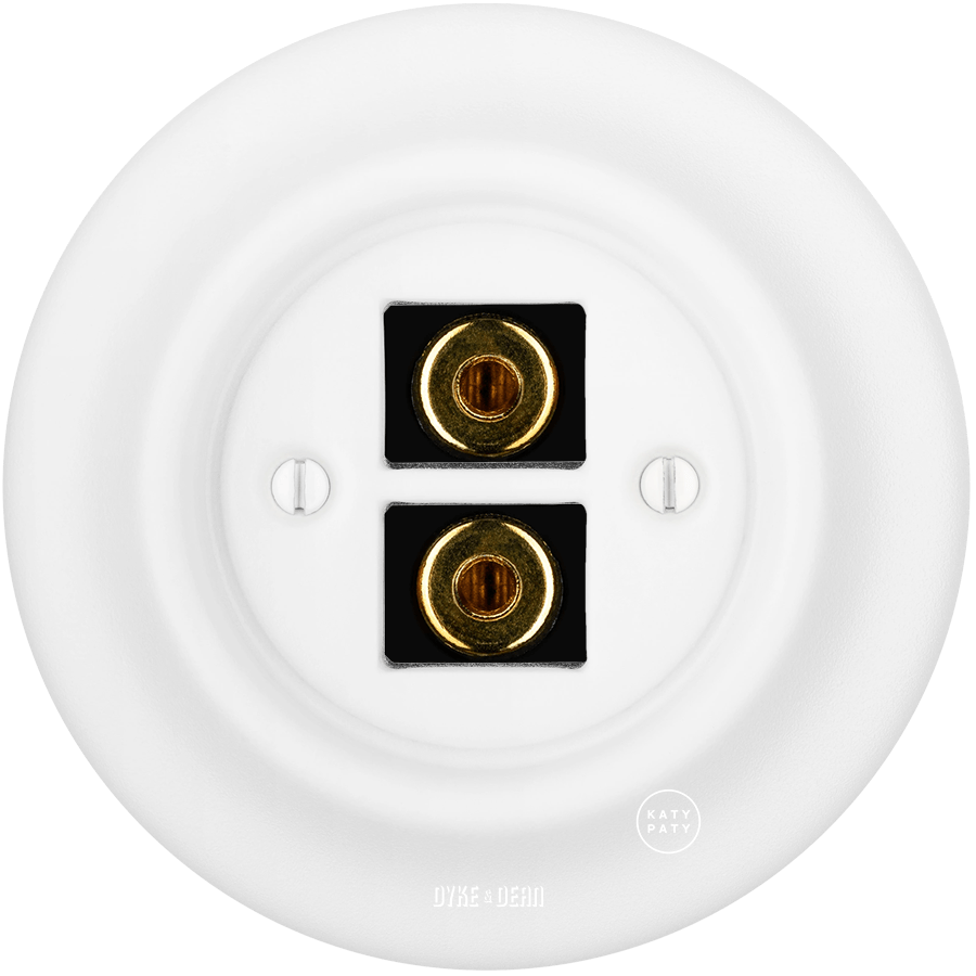Matt White porcelain wall speaker socket by Katy Paty