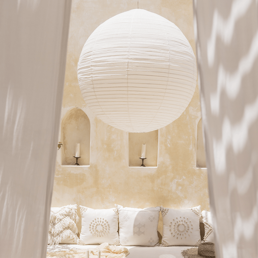 SPHERE LINEN LIGHT SHADE 80CM - DYKE & DEAN