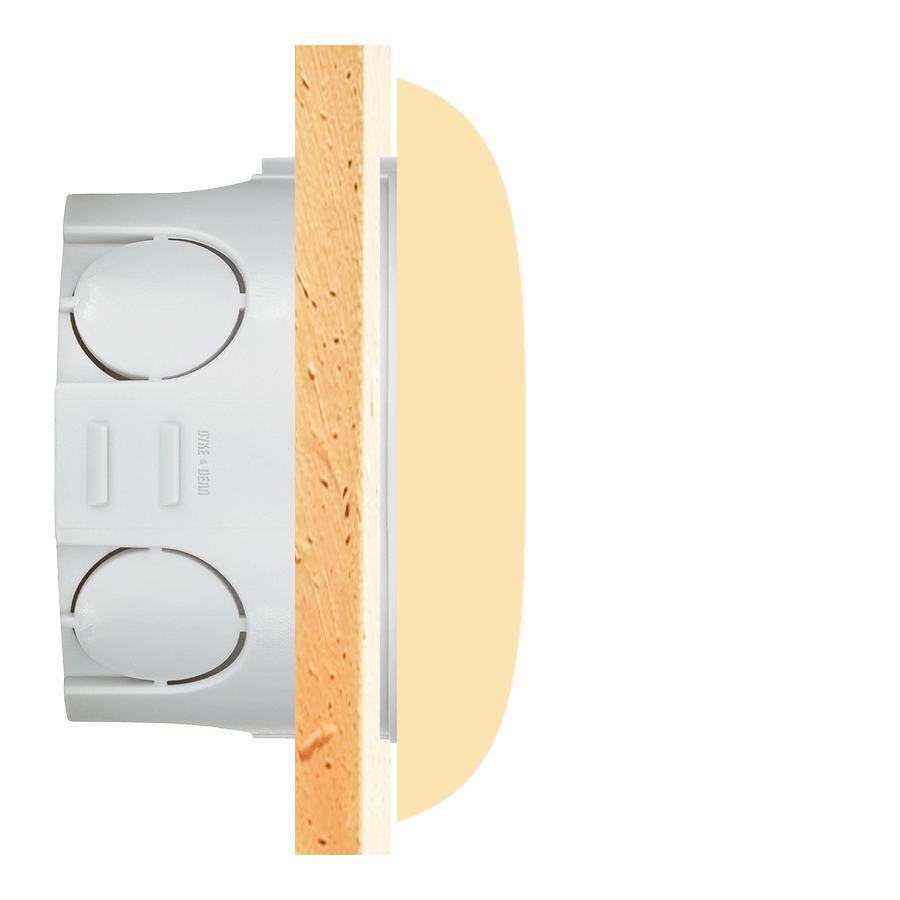 Red square porcelain HDMI wall socket by Katy Paty