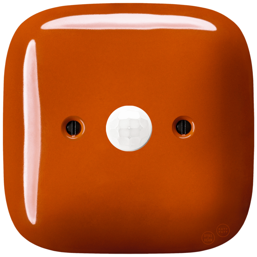 Brick Red square porcelain wall motion sensor by Katy Paty