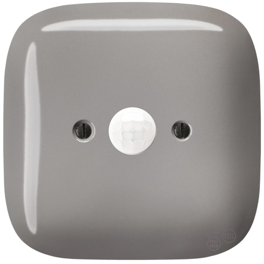 Cappuccino square porcelain wall motion sensor by Katy Paty