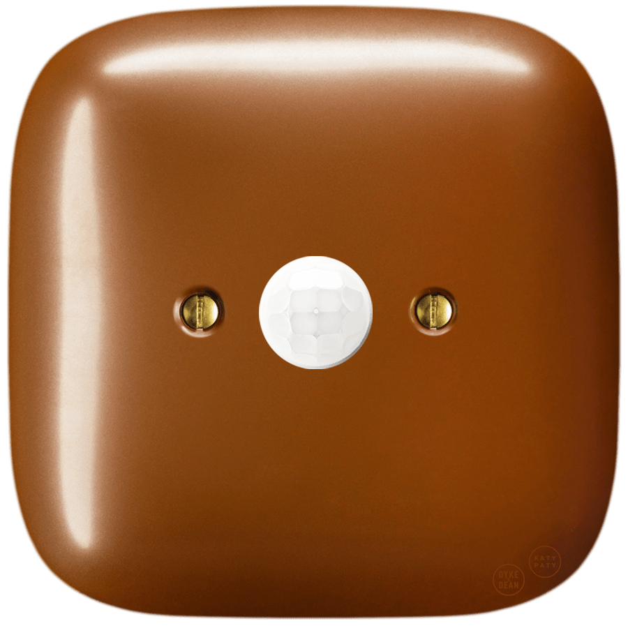 Copper square porcelain wall motion sensor by Katy Paty