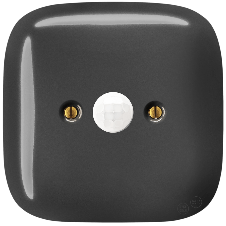 Dark Grey square porcelain wall motion sensor by Katy Paty