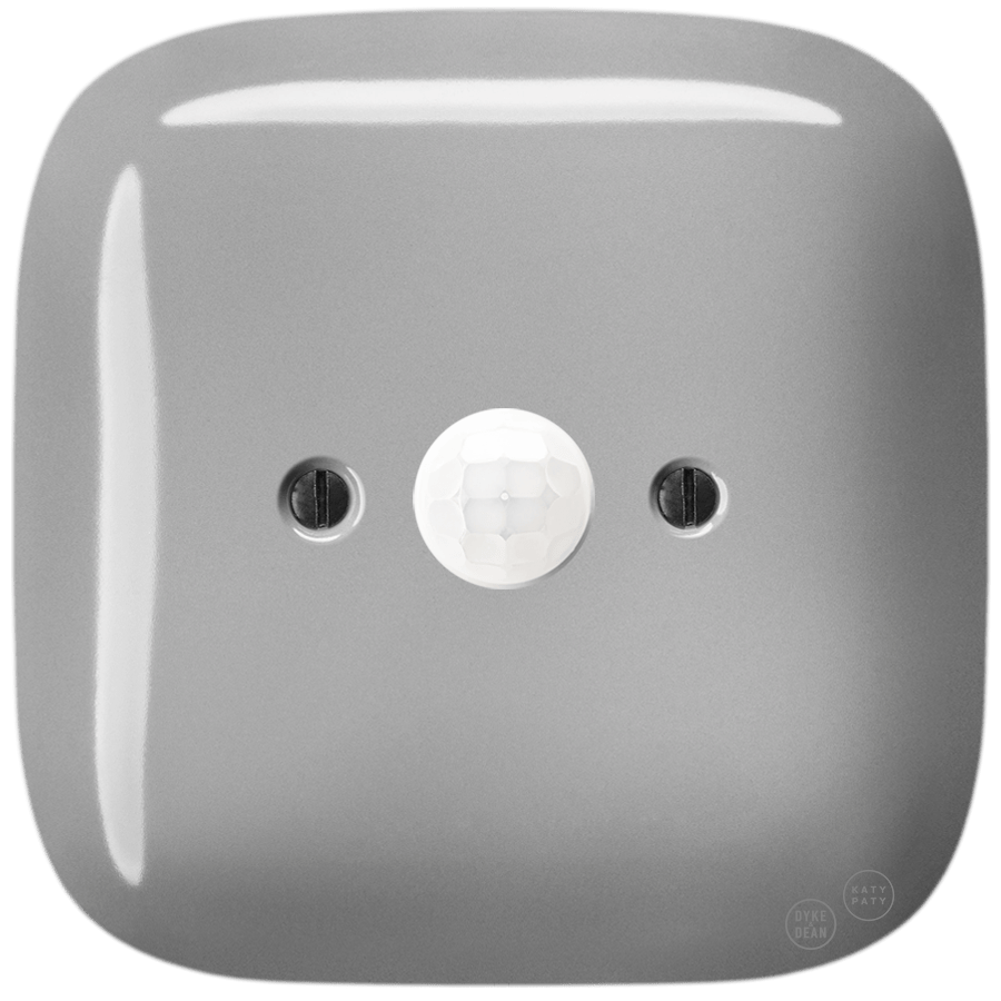 Grey square porcelain wall motion sensor by Katy Paty