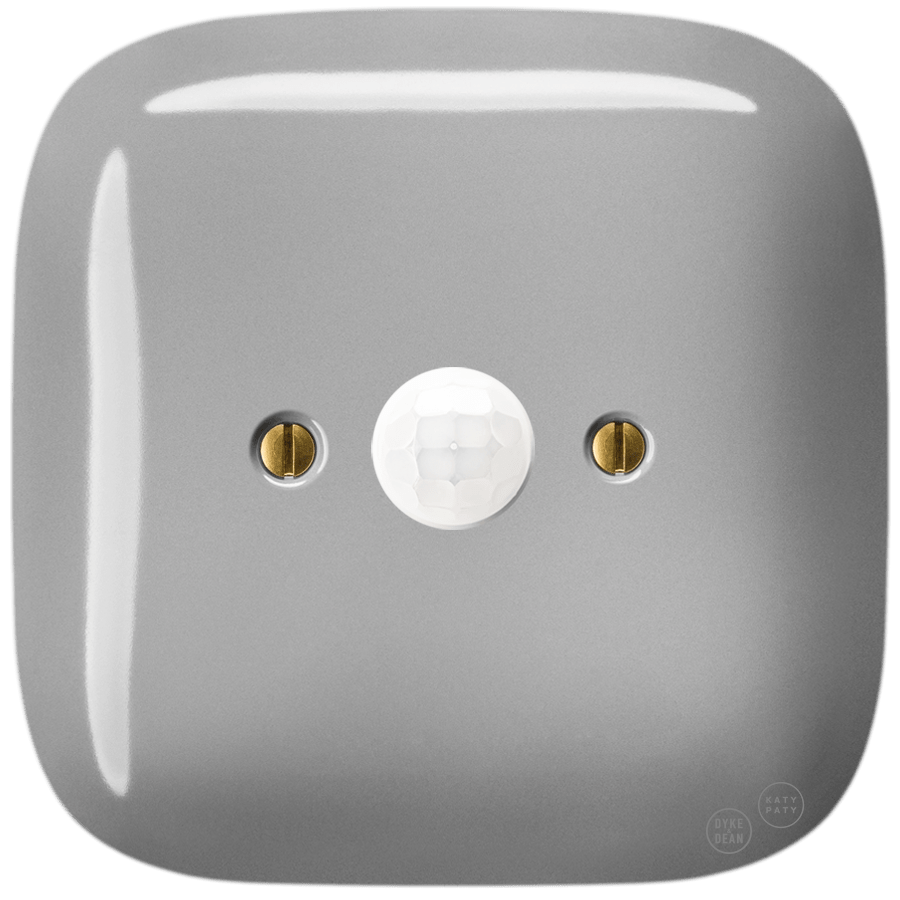 Grey square porcelain wall motion sensor by Katy Paty