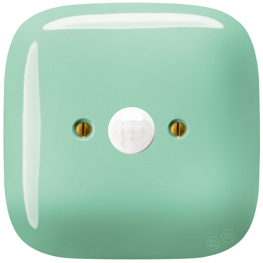 Mint square porcelain wall motion sensor by Katy Paty