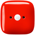 Red square porcelain wall motion sensor by Katy Paty