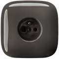Brown square porcelain 2-pin Euro wall socket by Katy Paty