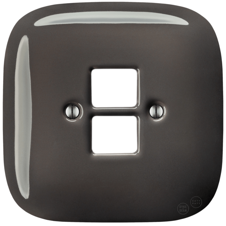 Brown square porcelain PC data wall socket by Katy Paty