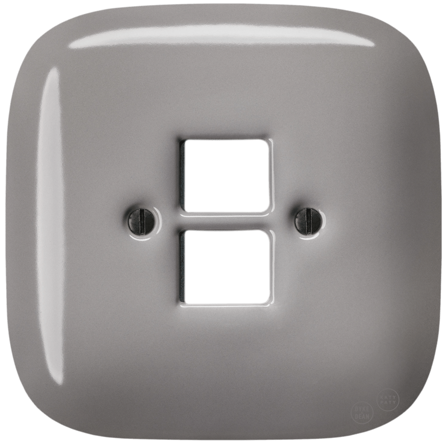 Cappuccino square porcelain PC data wall socket by Katy Paty