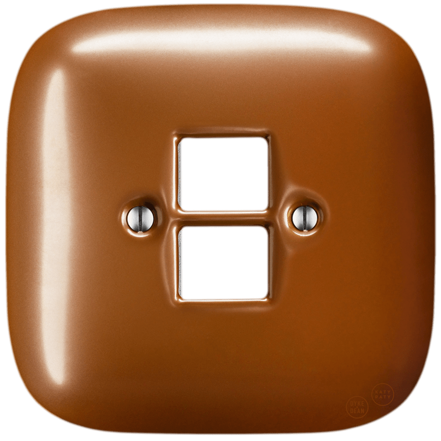Copper square porcelain PC data wall socket by Katy Paty