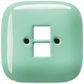 Mint square porcelain PC and USB data wall socket by Katy Paty