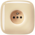 Sand square porcelain 2-pin Euro wall socket by Katy Paty