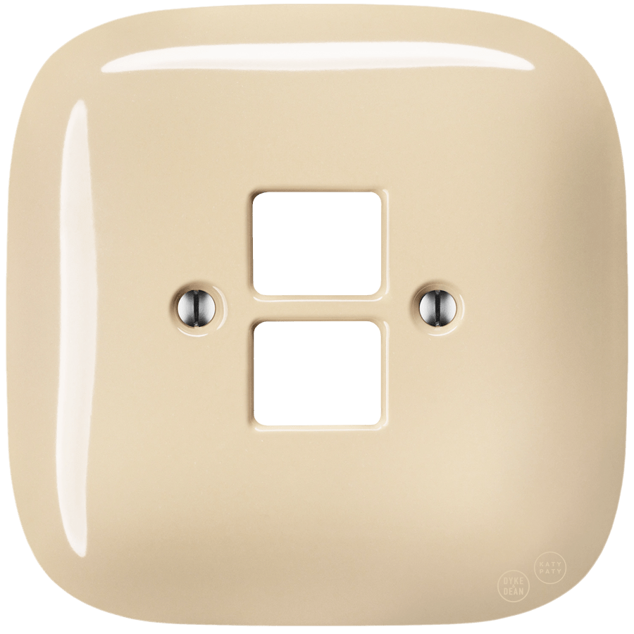 Sand square porcelain PC data wall socket by Katy Paty