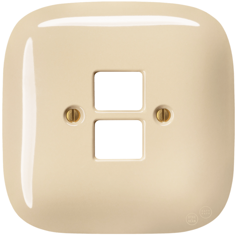 Sand square porcelain PC data wall socket by Katy Paty