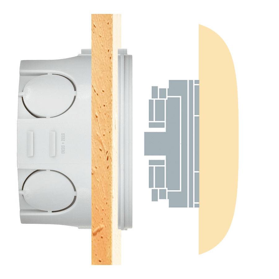 Salmon square porcelain schuko wall socket by Katy Paty