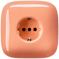 Salmon square porcelain schuko wall socket by Katy Paty