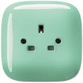 Mint square porcelain UK 3-pin wall socket by Katy Paty